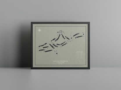 Golf du Vaudreuil golf course print, brown frame