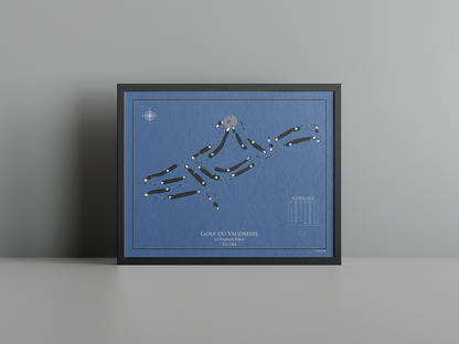 Golf du Vaudreuil golf course print, navy frame