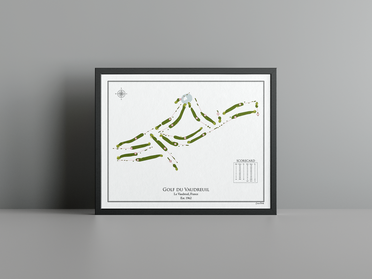 Golf du Vaudreuil golf course print, white frame