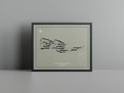 Golf Gerre Losone golf course print, brown frame