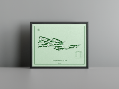 Golf Gerre Losone golf course print, green frame