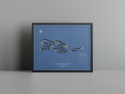 Golf Gerre Losone golf course print, navy frame