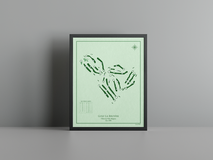 Golf La Bruyère golf course print, green frame