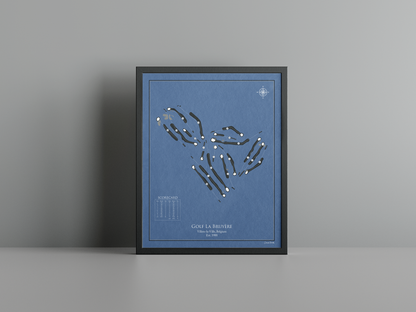 Golf La Bruyère golf course print, navy frame