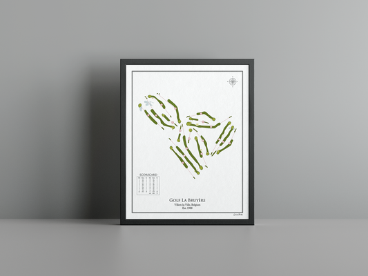 Golf La Bruyère golf course print, white frame