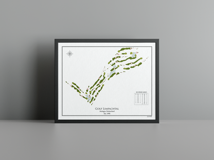 Golf Limpachtal golf course print, white frame