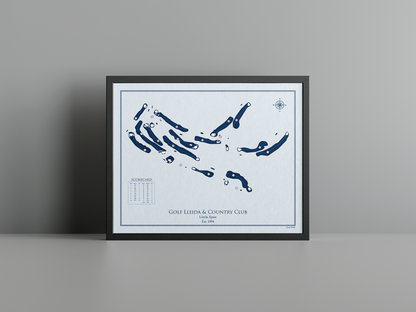 Golf Lleida & Country Club golf course print, blue frame