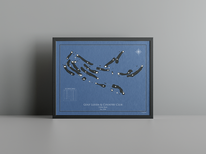 Golf Lleida & Country Club golf course print, navy frame