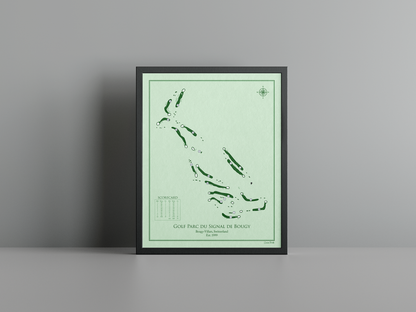 Golf Parc du Signal de Bougy golf course print, green frame