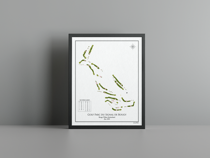 Golf Parc du Signal de Bougy golf course print, white frame