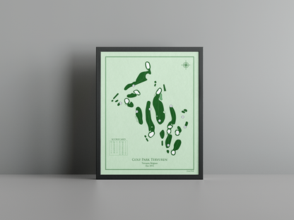 Golf Park Tervuren golf course print, green frame