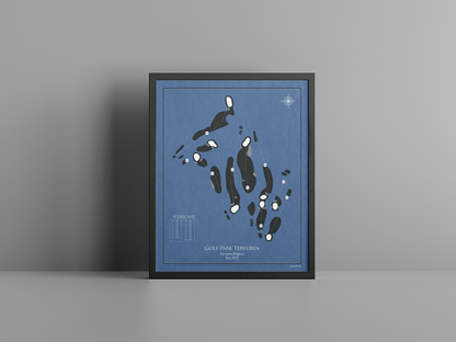 Golf Park Tervuren golf course print, navy frame