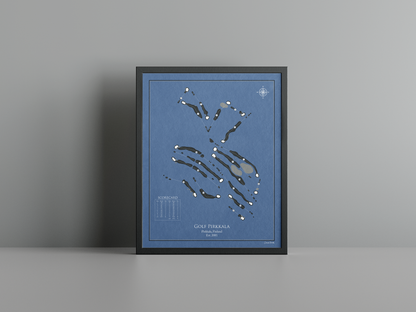 Golf Pirkkala golf course print, navy frame