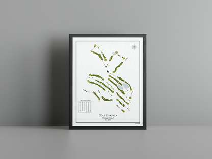 Golf Pirkkala golf course print, white frame