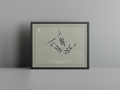 Golfanlage Gut Frielinghausen golf course print, brown frame