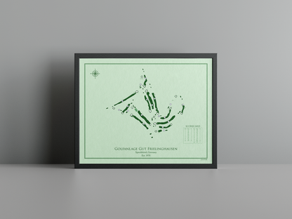 Golfanlage Gut Frielinghausen golf course print, green frame