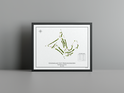 Golfanlage Gut Frielinghausen golf course print, white frame