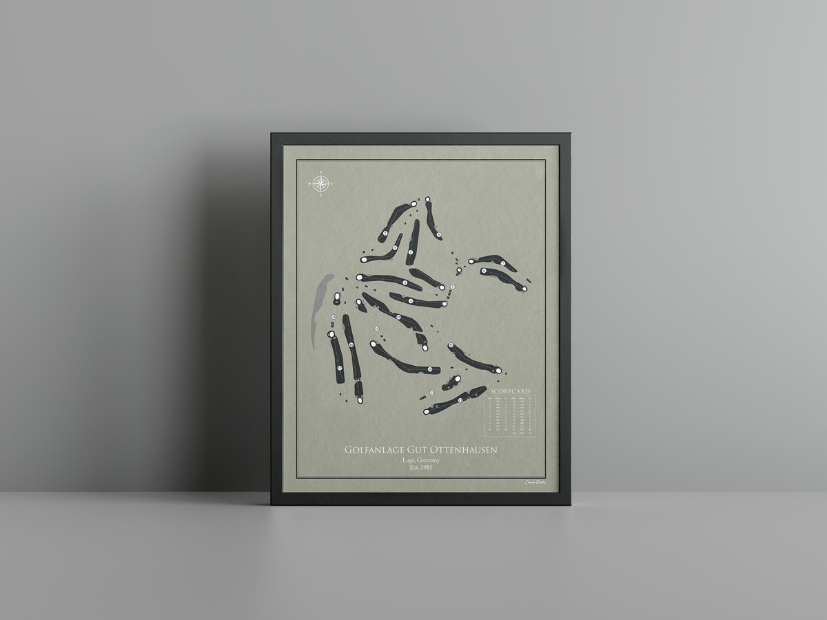 Golfanlage Gut Ottenhausen golf course print, brown frame