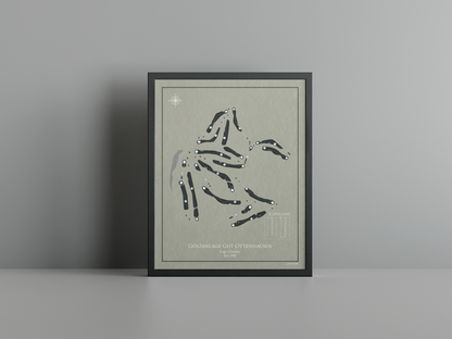 Golfanlage Gut Ottenhausen golf course print, brown frame