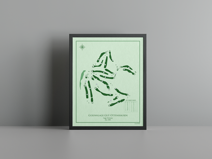 Golfanlage Gut Ottenhausen golf course print, green frame