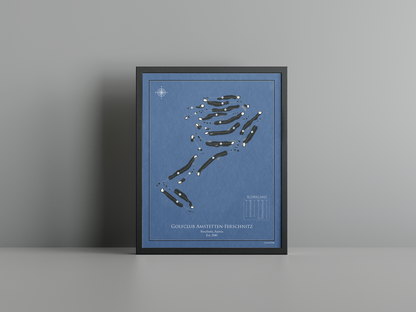 Golfclub Amstetten-Ferschnitz golf course print, navy frame