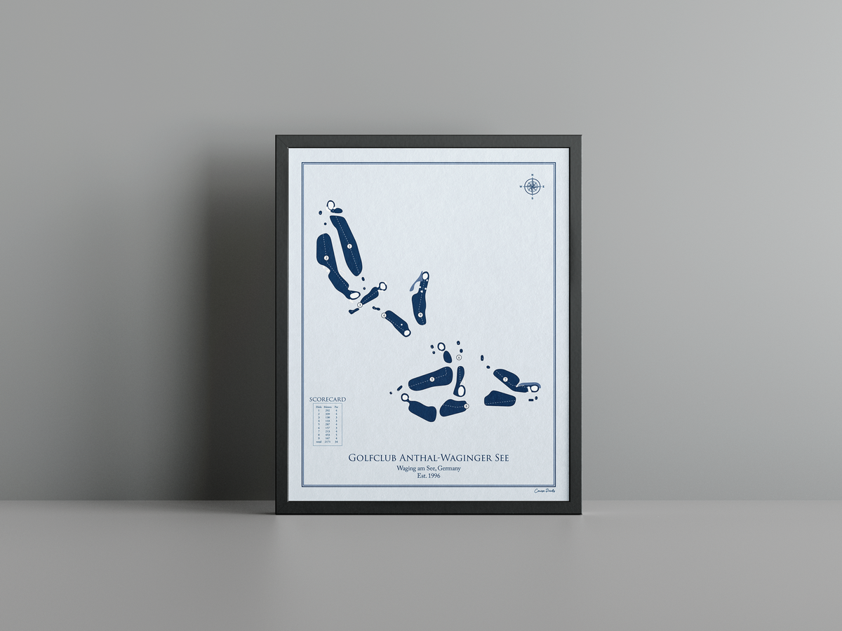 Golfclub Anthal-Waginger See golf course print, blue frame