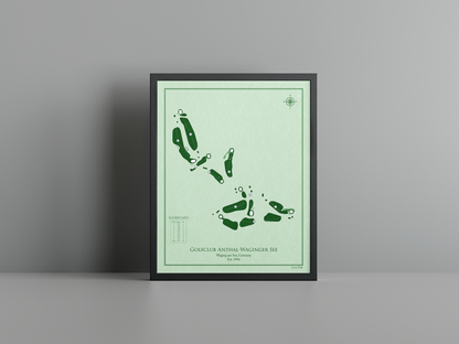 Golfclub Anthal-Waginger See golf course print, green frame