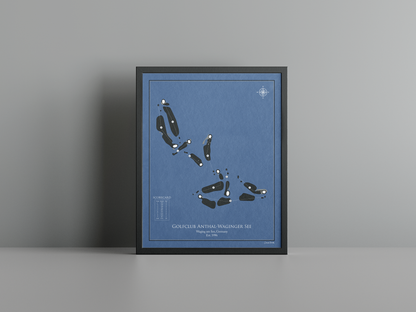 Golfclub Anthal-Waginger See golf course print, navy frame