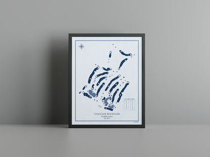 Golfclub Bockfließ golf course print, blue frame