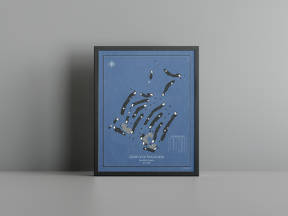 Golfclub Bockfließ golf course print, navy frame