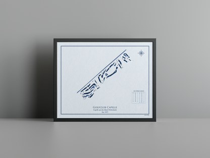 Golfclub Capelle golf course print, blue frame