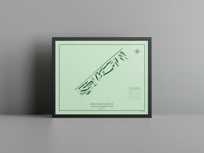 Golfclub Capelle golf course print, green frame