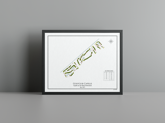 Golfclub Capelle golf course print, white frame