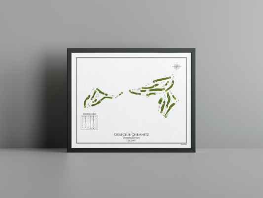 Golfclub Chemnitz golf course print, white frame