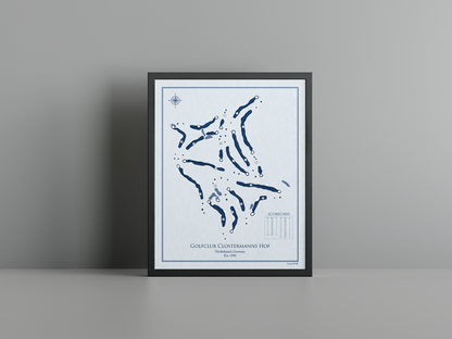 Golfclub Clostermanns Hof golf course print, blue frame