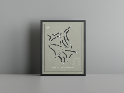 Golfclub Clostermanns Hof golf course print, brown frame
