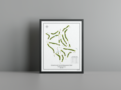 Golfclub Clostermanns Hof golf course print, white frame