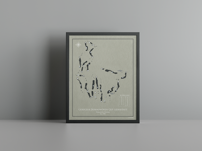 Golfclub Donauwörth Gut Lederstatt golf course print, brown frame