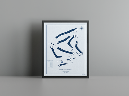 Golfclub Erfurt golf course print, blue frame