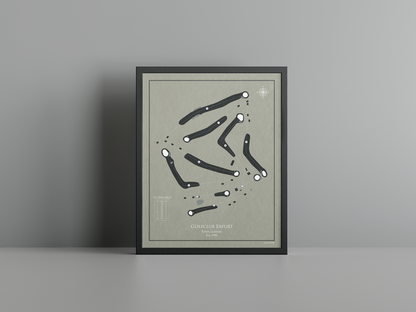 Golfclub Erfurt golf course print, brown frame