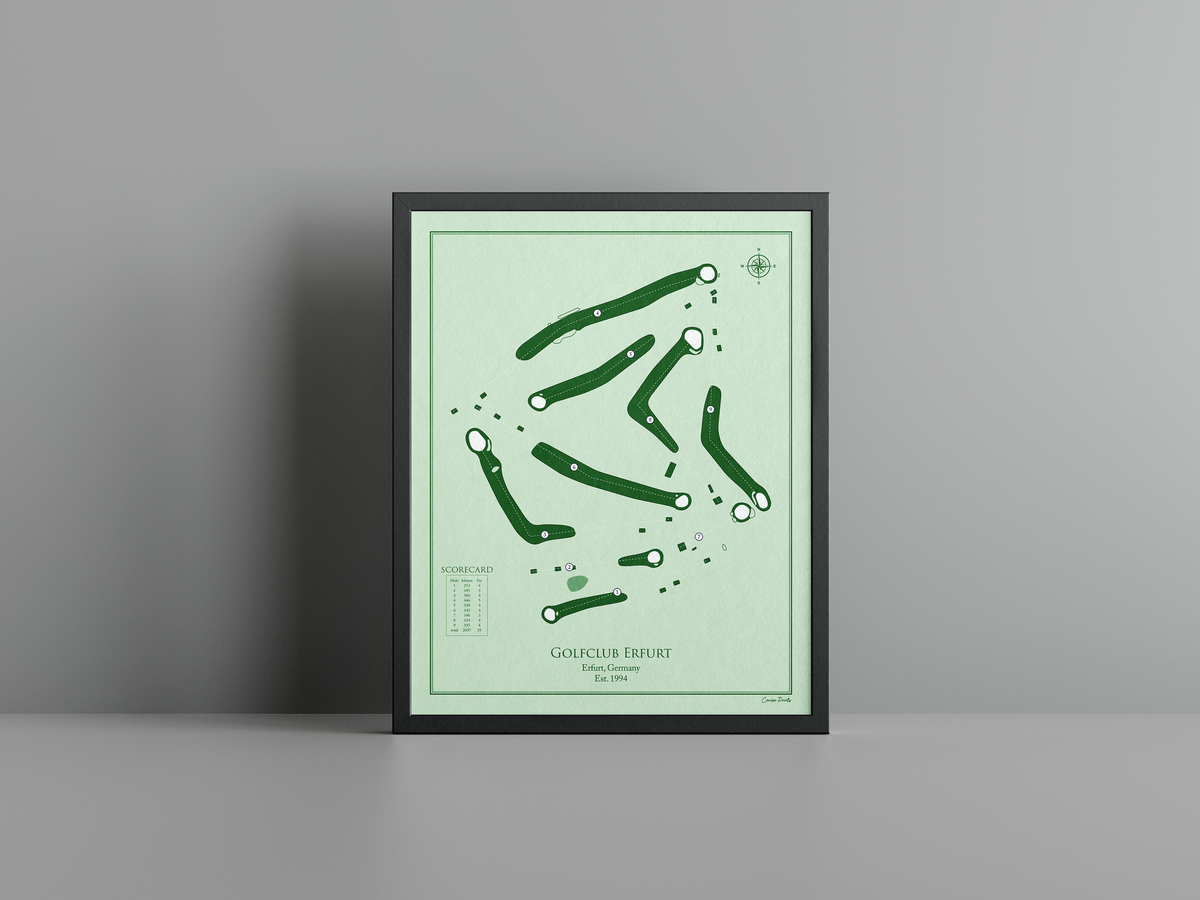 Golfclub Erfurt golf course print, green frame