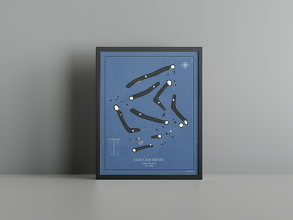 Golfclub Erfurt golf course print, navy frame
