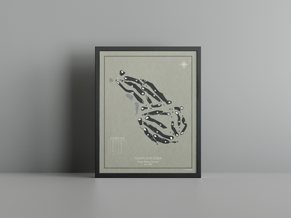 Golfclub Gera golf course print, brown frame