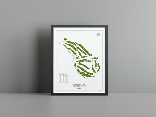 Golfclub Gera golf course print, white frame