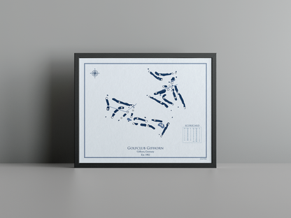 Golfclub Gifhorn golf course print, blue frame