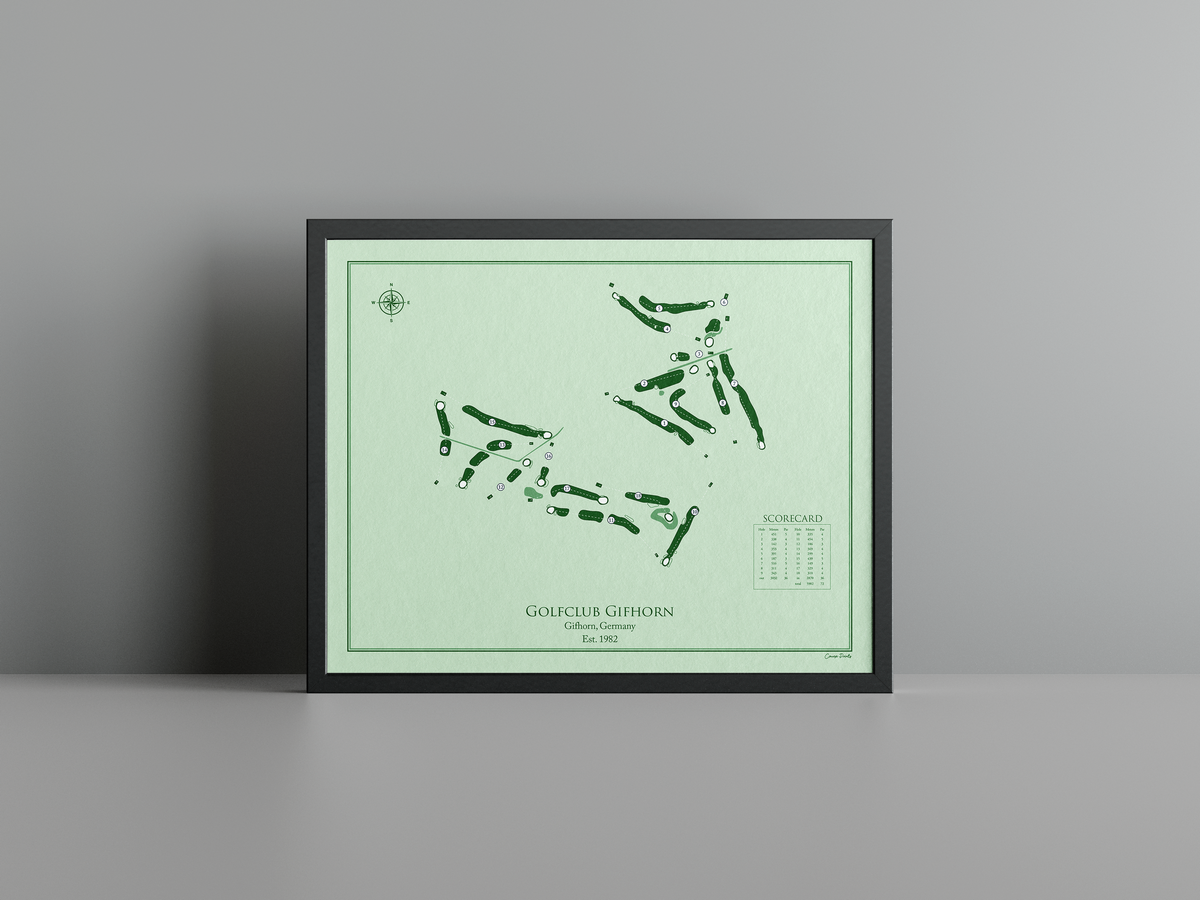 Golfclub Gifhorn golf course print, green frame