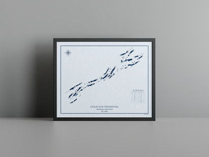 Golfclub Heidental golf course print, blue frame