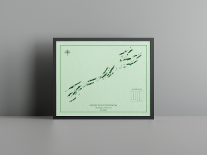 Golfclub Heidental golf course print, green frame