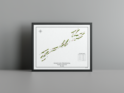 Golfclub Heidental golf course print, white frame