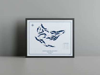 Golfclub Hellengerst golf course print, blue frame